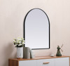 Elegant Decor MR1A3036BLK Metal Frame Arch Mirror 30x36 Inch in Black