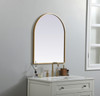 Elegant Decor MR1A2430BRS Metal Frame Arch Mirror 24x30 Inch in Brass