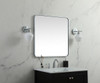 Elegant Decor MR803030S Soft corner metal square mirror 30x30 inch in Silver