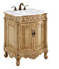 Elegant Kitchen and Bath VF-1002-VW 27 inch Single Bathroom vanity in Antique Beige with ivory white engineered marble