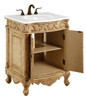 Elegant Kitchen and Bath VF-1002-VW 27 inch Single Bathroom vanity in Antique Beige with ivory white engineered marble