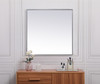 Elegant Decor MR43030S Metal Frame Square Mirror 30 inch in Silver