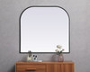 Elegant Decor MR1B4038BLK Metal Frame Arch Mirror 40x38 Inch in Black