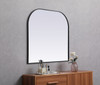 Elegant Decor MR1B4038BLK Metal Frame Arch Mirror 40x38 Inch in Black