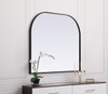 Elegant Decor MR1B4034BLK Metal Frame Arch Mirror 40x34 Inch in Black