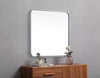 Elegant Decor MR802424S Soft corner metal square mirror 24x24 inch in Silver