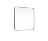 Elegant Decor MR802424S Soft corner metal square mirror 24x24 inch in Silver