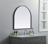 Elegant Decor MR1A3030BLK Metal Frame Arch Mirror 30x30 Inch in Black