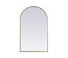 Elegant Decor MR1A2440BRS Metal Frame Arch Mirror 24x40 Inch in Brass