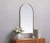 Elegant Decor MR1A2440BRS Metal Frame Arch Mirror 24x40 Inch in Brass