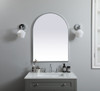 Elegant Decor MR1A2736SIL Metal Frame Arch Mirror 27x36 Inch in Silver