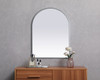 Elegant Decor MR1A2736SIL Metal Frame Arch Mirror 27x36 Inch in Silver