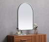 Elegant Decor MR1A2736SIL Metal Frame Arch Mirror 27x36 Inch in Silver