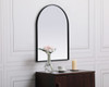 Elegant Decor MR1A2230BLK Metal Frame Arch Mirror 22x30 Inch in Black