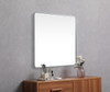 Elegant Decor MR804242S Soft corner metal square mirror 42x42 inch in Silver