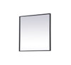 Elegant Decor MR42424BK Metal Frame Square Mirror 24 inch in Black
