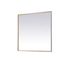 Elegant Decor MR44242BR Metal Frame Square Mirror 42 inch in Brass