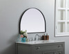 Elegant Decor MR1A3324BLK Metal Frame Arch Mirror 33x24 Inch in Black