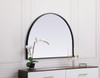 Elegant Decor MR1A3324BLK Metal Frame Arch Mirror 33x24 Inch in Black