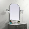 Elegant Decor MR1B3642SIL Metal Frame Arch Mirror 36x42 Inch in Silver