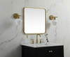 Elegant Decor MR802424BR Soft corner metal square mirror 24x24 inch in Brass