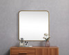 Elegant Decor MR802424BR Soft corner metal square mirror 24x24 inch in Brass