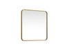 Elegant Decor MR802424BR Soft corner metal square mirror 24x24 inch in Brass