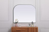 Elegant Decor MR1B4234SIL Metal Frame Arch Mirror 42x34 Inch in Silver