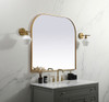 Elegant Decor MR1B4238BRS Metal Frame Arch Mirror 42x38 Inch in Brass