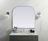 Elegant Decor MR1B4038SIL Metal Frame Arch Mirror 40x38 Inch in Silver