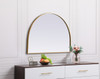 Elegant Decor MR1A3324BRS Metal Frame Arch Mirror 33x24 Inch in Brass