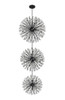 Elegant Lighting 2500G48L3BK Vera 48 inch three tiers crystal starburst chandelier in black