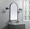 Elegant Decor MR1A2440BLK Metal Frame Arch Mirror 24x40 Inch in Black