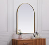 Elegant Decor MR1A2736BRS Metal Frame Arch Mirror 27x36 Inch in Brass