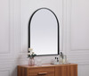 Elegant Decor MR1A2430BLK Metal Frame Arch Mirror 24x30 Inch in Black