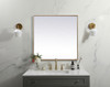 Elegant Decor MR43030BR Metal Frame Square Mirror 30 inch in Brass