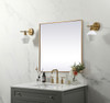 Elegant Decor MR43030BR Metal Frame Square Mirror 30 inch in Brass