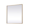 Elegant Decor MR43030BR Metal Frame Square Mirror 30 inch in Brass