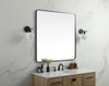 Elegant Decor MR804242BK Soft corner metal square mirror 42x42 inch in Black