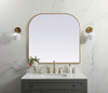 Elegant Decor MR1B4038BRS Metal Frame Arch Mirror 40x38 Inch in Brass