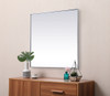 Elegant Decor MR44242S Metal Frame Square Mirror 42 inch in Silver