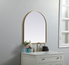 Elegant Decor MR1A2730BRS Metal Frame Arch Mirror 27x30 Inch in Brass