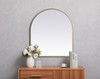 Elegant Decor MR1A2730BRS Metal Frame Arch Mirror 27x30 Inch in Brass