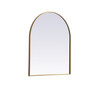 Elegant Decor MR1A3036BRS Metal Frame Arch Mirror 30x36 Inch in Brass