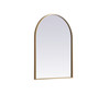 Elegant Decor MR1A2230BRS Metal Frame Arch Mirror 22x30 Inch in Brass
