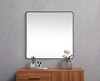 Elegant Decor MR804848BK Soft corner metal square mirror 48x48 inch in Black