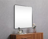 Elegant Decor MR804848BK Soft corner metal square mirror 48x48 inch in Black