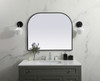 Elegant Decor MR1B3630BLK Metal Frame Arch Mirror 36x30 Inch in Black