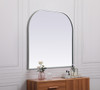 Elegant Decor MR1B3634SIL Metal Frame Arch Mirror 36x34 Inch in Silver