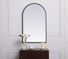 Elegant Decor MR1A2236BLK Metal Frame Arch Mirror 22x36 Inch in Black